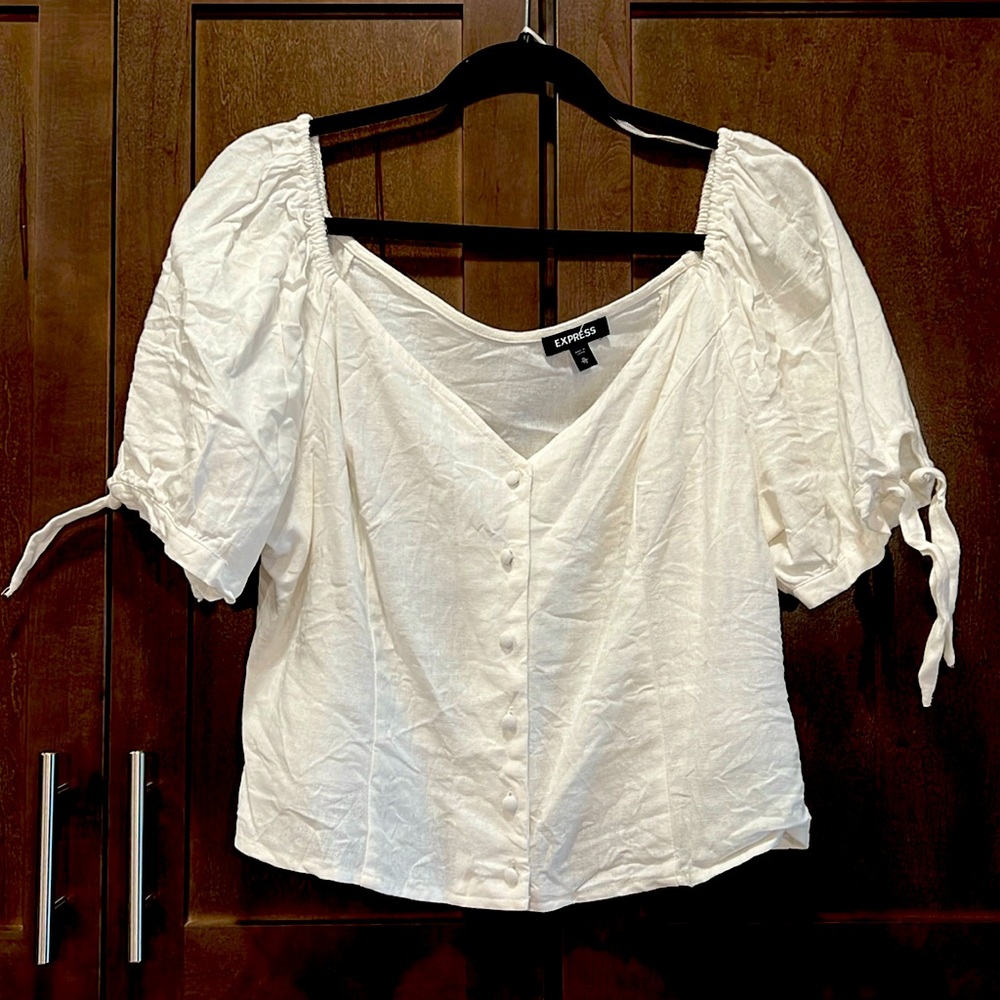 Linen Structured Crop Top